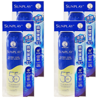 MENTHOLATUM 曼秀雷敦sunplay防曬噴霧酷涼清爽 SPF50+高係數 防水耐汗 戶外運動適用, 165ml, 4罐