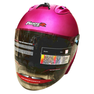 普通型露臉式機車防護頭盔 含一層護目鏡 R3-A6, 消光桃色