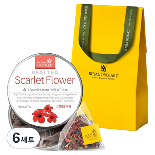 ROYAL ORCHARD 緋紅花朵茶包銀罐單包 + 禮物盒套組, 單品, 6套