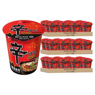 NONGSHIM 農心 辛香菇味杯麵68g - 方便快捷 香菇風味濃郁, 36入