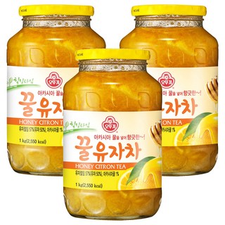 OTTOGI 不倒翁 蜂蜜柚子茶沖泡果醬, 1kg, 1入, 3個