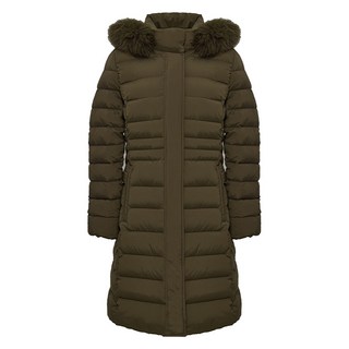 女款可拆卸連帽狐狸毛羽絨外套 OHBWDW401