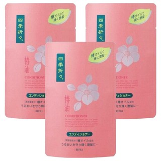 KUMANO 熊野油脂 四季山茶花護髮素補充包, 450ml, 3入