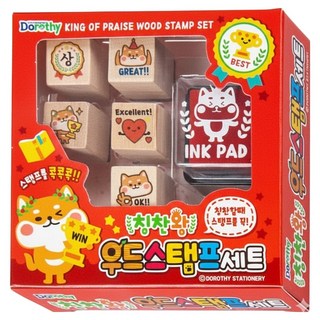 Dorothy STATIONERY 可愛生日禮物印章8件組 款式隨機, 1組, 紅色