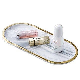 Full-Covered 大理石紋金色托盤 小型, 灰色, 6個