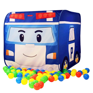 nunuKIDS 努努寶貝 球池帳篷二合一遊戲屋 含50顆球, 42 x 42cm, 波力 藍色, 1組