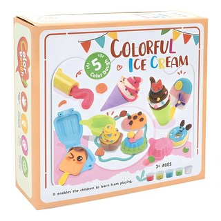 Oztoy Play Color Dough 冰淇淋黏土組, 1組, 冰淇淋款 多色, 350g