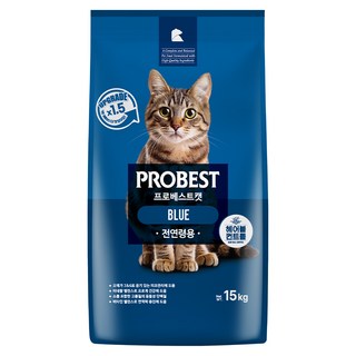 프로베스트 고양이 블루 기능성 사료, 헤어볼, 15kg, 1개