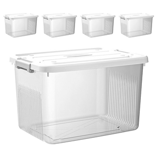 BangJiaShi 幫家適 掀蓋式透明收納箱, 透白, 5個