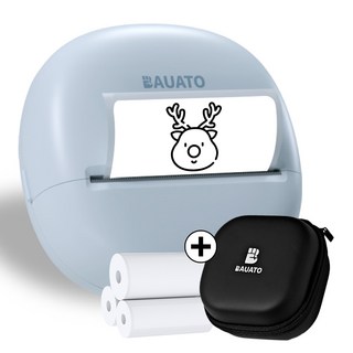 바우아토 스티코팝 멀티 라벨 네임스티커 무선 블루투스 미니 감열식 라벨 프린터, 파스텔블루, 1개