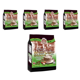 COFFEE TREE 咖啡樹 金裝檳城白咖啡 三合一 榛果風味, 40g, 15包, 5袋