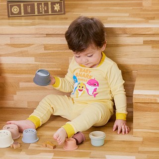 BABY&I Pinkfong兒童款鯊魚寶寶長袖上下套裝