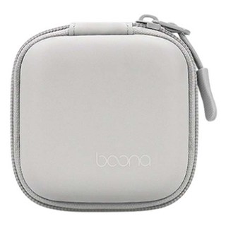 baona 包納 皮質3C配件 EVA硬殼收納包, 大號方形 灰色, 1個