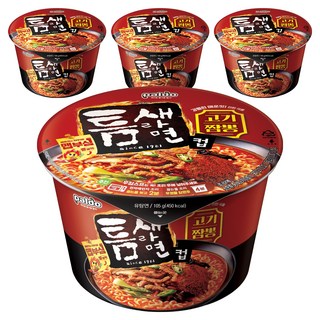 Teumsae 縫隙拉麵 肉海鮮炒碼麵杯裝 105g, 4個