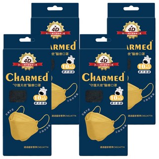 Charmed 昌明生技 守護天使 成人立體口罩 KF94, 10片, 4盒, 砂金