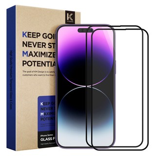 KM 全罩鋼化玻璃手機屏幕保護膜 2p 套組, 1套