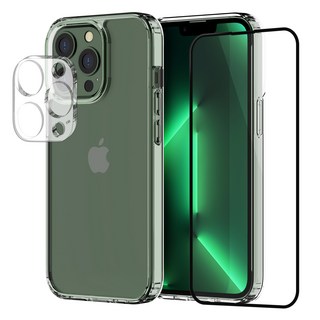 KM DESIGN Clear Fit手機殼+鋼化玻璃前膜+鋼化玻璃相機保護膜套組