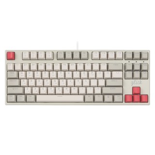 지클릭커 레트로 레드 슈퍼히어로 저소음 풀 윤활 기계식 게이밍 키보드, RB2, SPK87, 저소음 적축