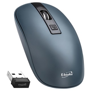 E-books M69 設計款超靜音無線滑鼠 2.4GHz無線技術 10M追蹤距離 800/1200/1600三段式DPI, E-PCG246, 深藍色