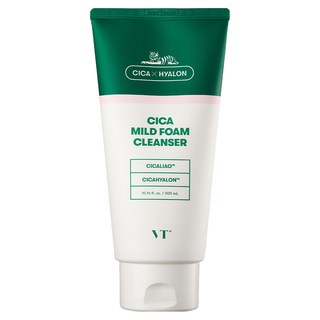VT COSMETICS 老虎積雪草溫和泡沫洗面乳 CICA MILD FOAM CLEANSER, 深層清潔毛孔 洗去多餘油脂灰塵 鎖住肌膚水分 300ml, 1條, 1件