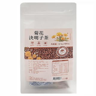 仁濟中藥 菊花決明子茶 3C守護茶 含枸杞 胎菊 牛蒡 桂花 金銀花, 6.7g, 15包, 1袋