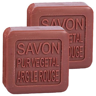 LA SAVONNERIE dE NYONS 法霓恩 紅礦泥活膚潔顏皂 100g 法國製, 2個