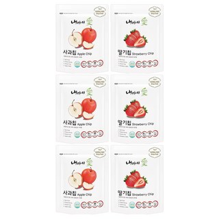 Naeiae 幼兒水果乾套組，草莓 12g 3入 + 蘋果 12g 3入, 1組, 72g