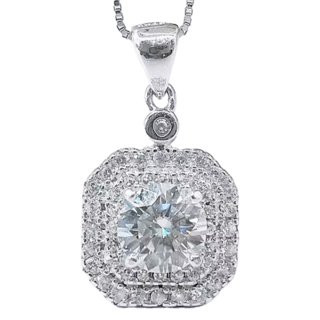 CF 項鍊 莫桑鑽 心心八箭 1克拉