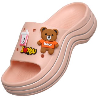 U7 女式木屐 Kuma 拖鞋 + 配飾套裝, 粉紅色, 245