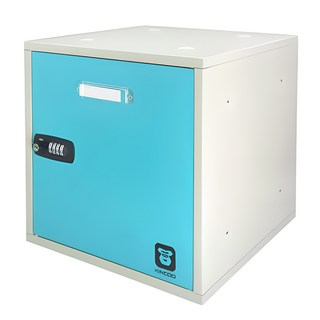 KINCOO 台灣金庫王 組合式置物櫃 LOC-1, 350x350x350mm, 台灣製造, 專業設計簡約風格, 水藍色