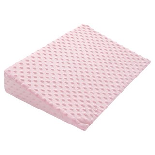 嬰兒防吐奶斜坡枕 孕婦托腹枕頭 餵奶哺乳枕 安撫枕 三角枕 (防止寶寶吐奶/溢奶/防嗆/緩解脹氣), 粉色, 棉布/聚酯纖維/豆豆絨