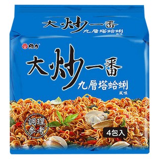 維力 大炒一番 九層塔蛤蜊風味麵 85g, 4包