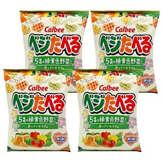 Calbee 卡樂比 Vegetaberu 心型野菜餅, 綠黃色野菜口味, 50g, 4包