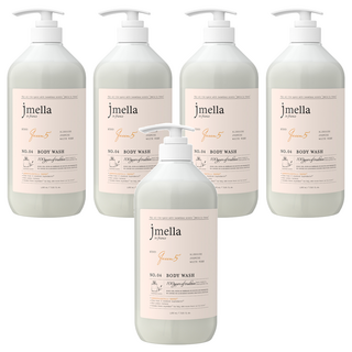 jmella 法式漫舞香水沐浴乳 No.04 Queen5 弱酸性溫和配方 含30種植物萃取物, 1L, 5瓶