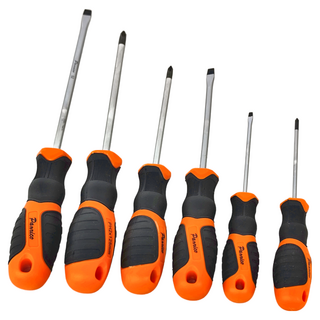 PANRICO 百利世 6件式複合雙色螺絲起子, S2合金鋼, 前端附磁, 1組