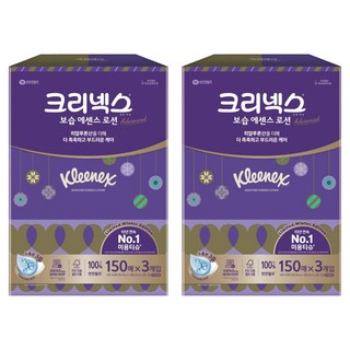 크리넥스 보습 에센스 로션 천연펄프 미니 미용티슈 3겹, 150매, 6개