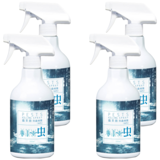 HUKUROU 福來朗 油性除蟲噴霧 有效對付7大居家害蟲, 4瓶, 500ml