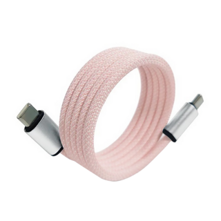 HONG JIN 宏晉 多彩磁吸充電線 C-C, 1m, 粉色, 1條