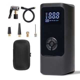 메이튼 휴대용 올인원 에어펌프, 1세트, 블랙