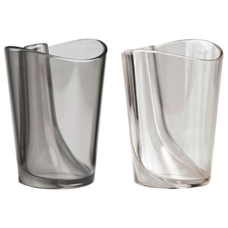 QUALy Flip Cup 漱搖杯, 透明+黑色, 2個