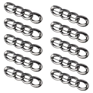 KHOOMIE 鏈條型胸針別針 自助縮腰調節夾式安全別針 5W0942, 10個, 黑鎳色