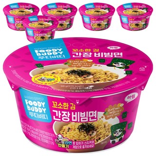 푸디버디 간장비빔면 컵 86g, 6개