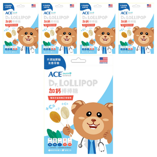 ACE SCIENCE 牙博士加鈣棒棒糖 不添加蔗糖 友善牙齒, 5袋, 60g, 香草 + 英式牛奶糖