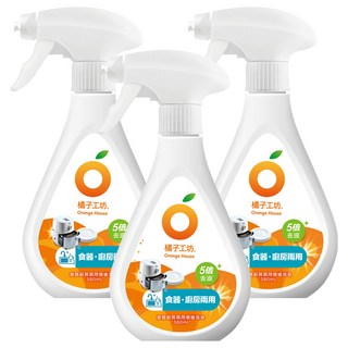 Orange House 橘子工坊 食器廚房兩用噴槍泡泡, 380ml, 3瓶