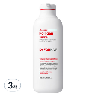 닥터포헤어 탈모증상완화 두피강화 폴리젠 오리지널 샴푸, 3개, 500ml