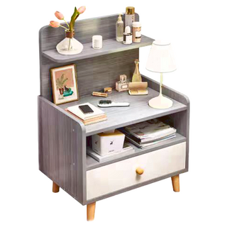 單抽床頭櫃 408-KC, 莫蘭迪灰, 1個