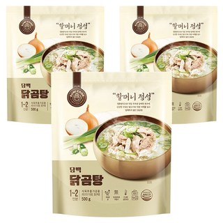 SUNI COOK 順伊奶奶 正宗清燉雞湯, 韓國土產雞肉雞骨熬煮，搭配蘿蔔與蔥，湯頭濃郁層次豐富, 500g, 3包