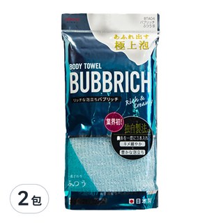 Aisen 極上泡 立體特織澡巾 尼龍材質 28 x 100 cm, 藍色, 1入, 2包