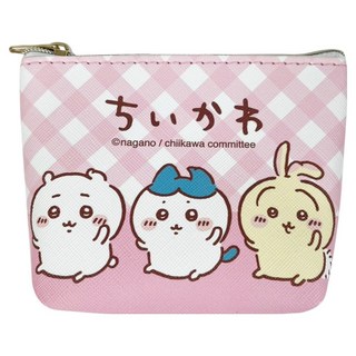 Chiikawa 吉伊卡哇 斜紋皮革錢包, 粉色