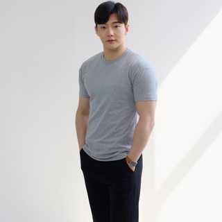 핵쿨남 남성용 머슬핏 반팔 라운드 티셔츠